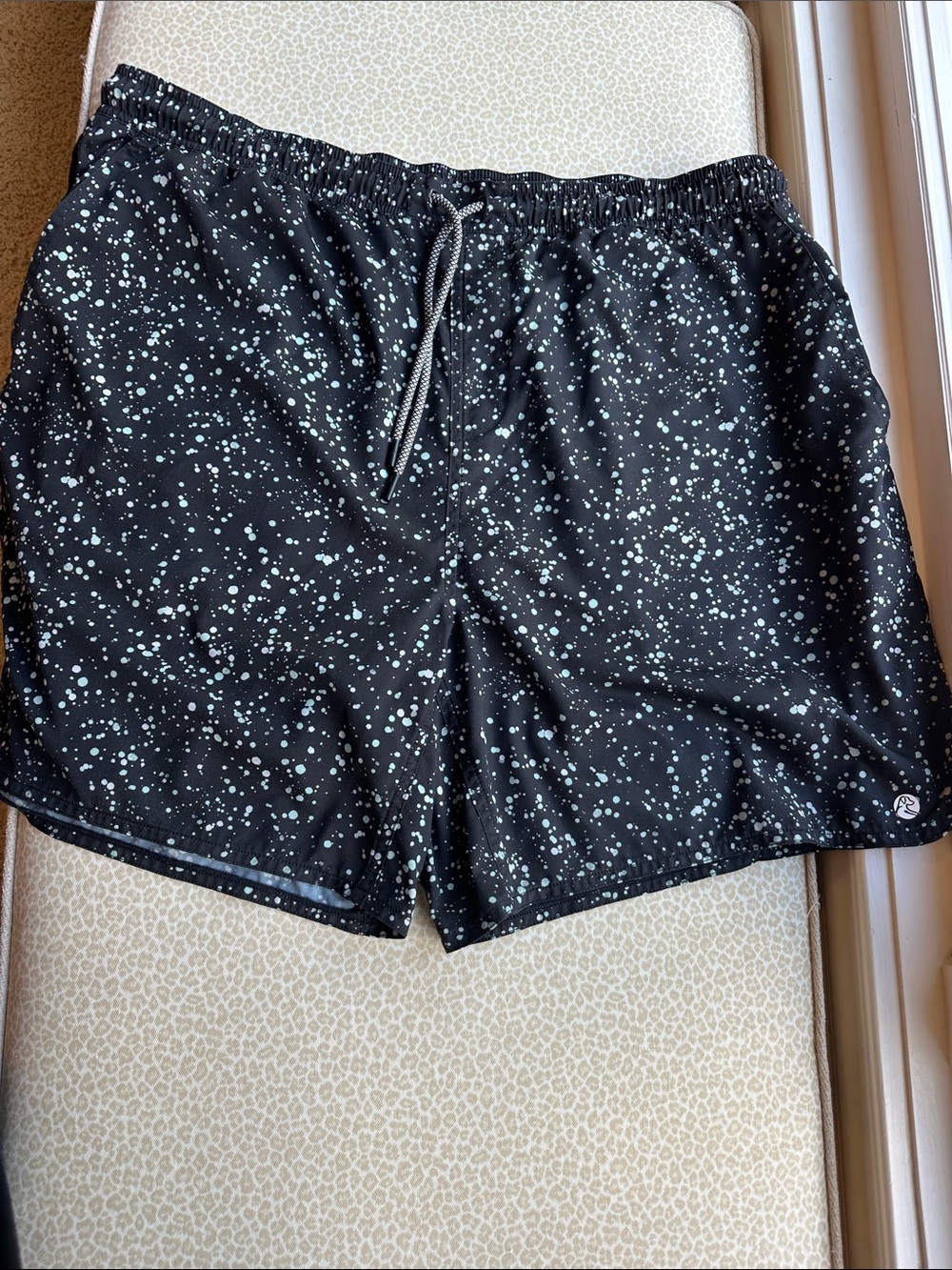 New Rhoback Grit Men's Black Speckled Drawstring Gym Athletic Shorts size XXL